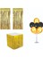 Püsküllü Metalize Gold Masa Eteği+Duvar Kapı Perdesi+Balon Standı 1