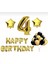 Gold 4 Yaş Happy Bırthday Folyo Balonlu Yıldızlı Set 1