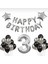 Gümüş 3 Yaş Happy Bırthday Folyo Balonlu Yıldızlı Set 1