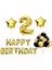 Gold 2 Yaş Happy Bırthday Folyo Balonlu Yıldızlı Set 1