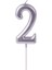 2 Yaş Gümüş Rakam Mum Gümüş Renk Doğum Günü Pasta Mumu 12 cm 1