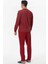 Örme Detaylı Desenli Pijama Takım - Bordo 3