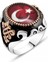 Özel Tasarım Mineli Ay Yıldız Model Gümüş Erkek Yüzük 1