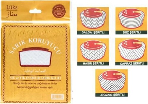 Berat Sarık Koruyucu - Sarık Kılıfı - Sarık Korur - Desenli Model - 4 Adet görsel 3