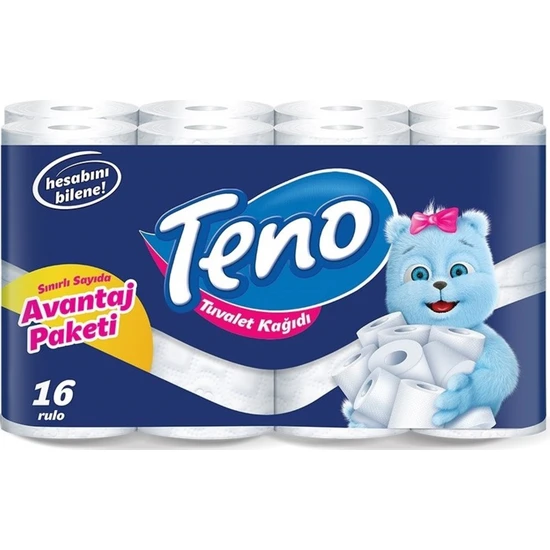 Teno Ultra Tuvalet Kağıdı Çift Katlı 16'lı Paket (Avantaj Paket Serisi)