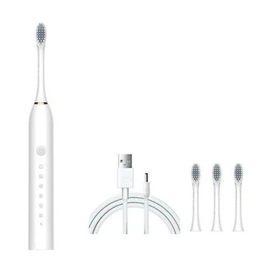 Xhang Elektrikli Ultrasonik Diş Fırçası 6 Modeller 4 Fırça Kafaları (Beyaz) ile Titreşim Hızlı Şarj (Yurt Dışından)
