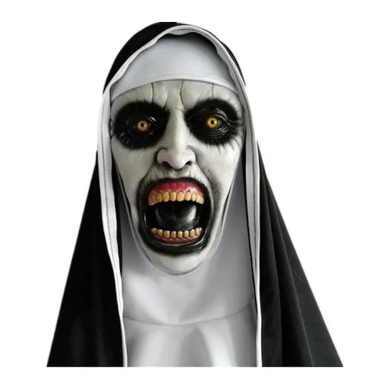 Xhang Korku Rahibe Maskesi Yüz Maskesi Rahibe Lateks Başlık Film Cosplay Sahne (Yurt Dışından)