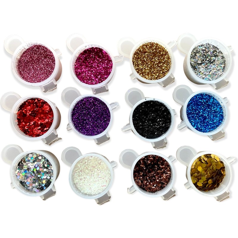 Epoksi Kalıpları Epoksi Kalıp Cank 12 Adet Kalıcı Oje Seti Sim Glitter Reçine Sim & Glitter, Mum Simi, Beton Sim, Süs Sim & Tırnak Sim