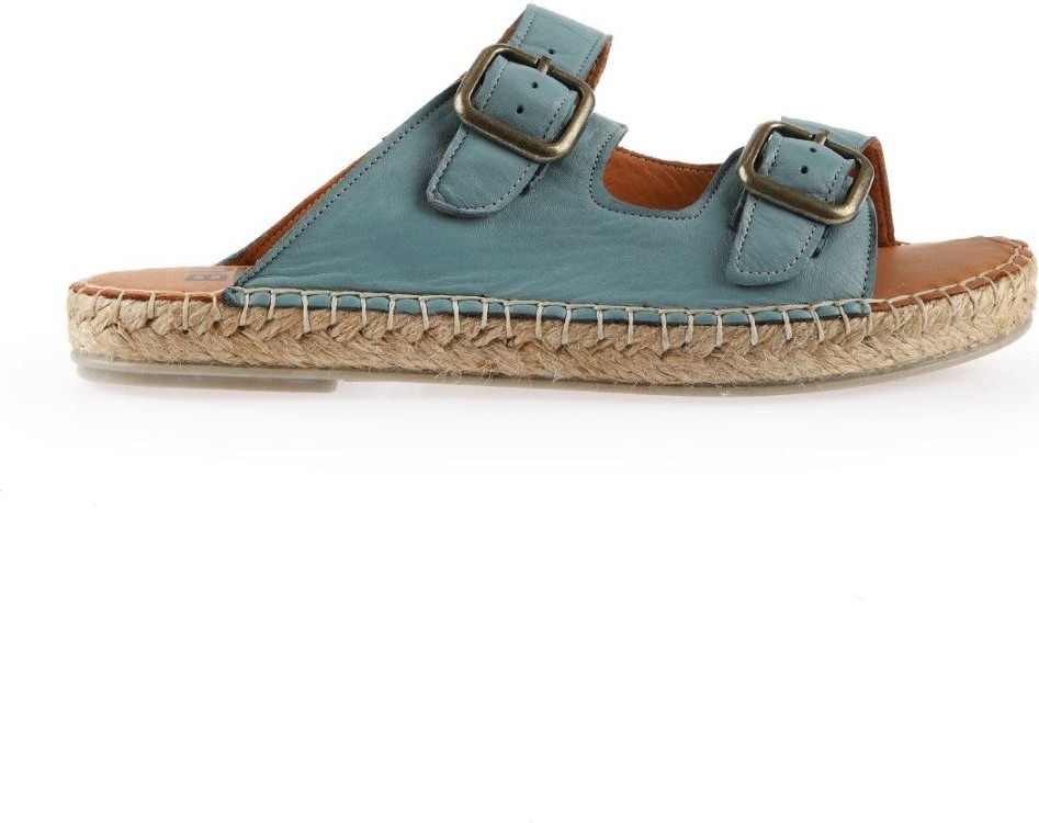 Bueno Shoes Mavi Deri Kadın Düz Terlik görsel 2