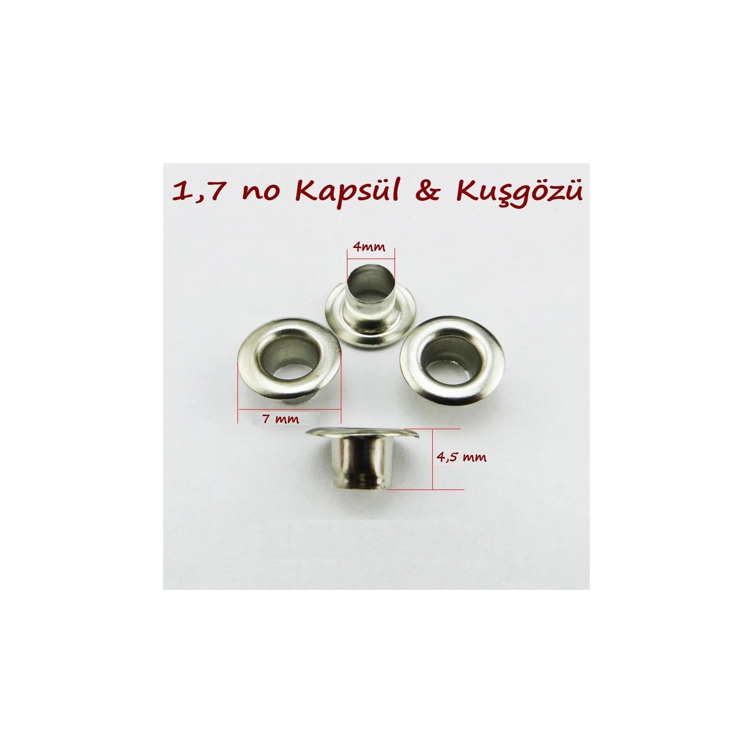 SRTfootcare Kapsül & Kuşgözü 1,7 No 230 Adet Leathercraft, Deri Hobi görsel 2