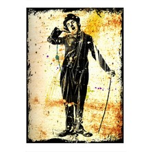Ekart  charlie Chaplin Hediyelik Ahşap Tablo