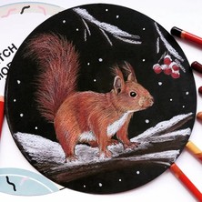 Poli Art Design Yuvarlak D20 cm Siyah Albüm (Karışık Teknikler Için) Round Black Paper Album