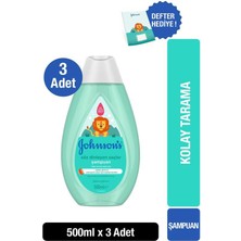 Johnson's  Söz Dinleyen Saçlar Bebek Şampuanı 500 ml x3 + Söz dinleyen saçlar not defteri