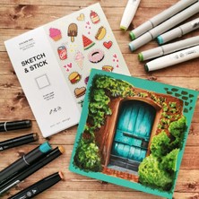 Poli Art Design Kare 15X15 cm Çıkartma Albümü (Karışık Teknikler Için) Stickerbook