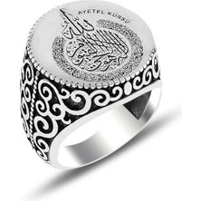 Modasilvers 925 Ayar Gümüş Ayetel Kürsi Işlemeli Erkek Yüzük