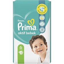 EKS Ticaret Prima Bebek Bezi Aktif Bebek 6 Beden 17 Adet