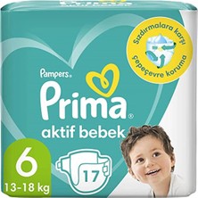 EKS Ticaret Prima Bebek Bezi Aktif Bebek 6 Beden 17 Adet