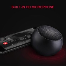 Siyah Mini Taşınabilir Kablosuz Bluetooth Hoparlör Metal Stereo Hoparlör Mic ile Subwoofer Mp3 Müzik Çalar | Taşınabilir Hoparlörler