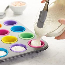 12 Adet Kullanımlık Silikon Pişirme Bardak Çok Renkli