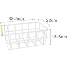 1 Adet Mutfak Demir Sepeti Beyaz Sebze Ahşap Saplı Süzgeç Saklama Kutusu Tutucu Konteyner Otel Ev Restoran Için | Çanta ve sepet
