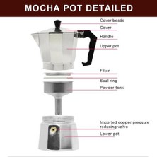 150 ml Kahve Makinesi Alüminyum Mocha Espresso Percolator Pot Kahve Makinesi Moka Pot Stopetop Kahve Makinesi | Kahve Tencereler