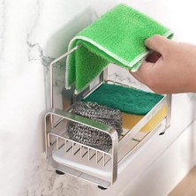 Mutfak Lavabo Depolama Raf 304 Paslanmaz Çelik Sünger Temiz Topu Scrubbers Fırça Için Dayanıklı Pratik Organizatör Tutucu Braketi | Depolama Tutucular ve raflar
