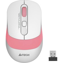 A4Tech FG10 Nano Alıcı Kablosuz Optik 2000DPI Enerji Korumalı Mouse - Beyaz/Pembe