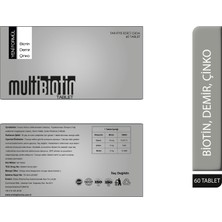 Multibiotin 5000 Mcg 60 Tablet- Biotin, Demir, Çinko (Saç, Tırnak ve Cilt için)