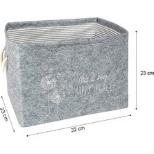 Işıl Avm Çok Amaçlı Saklama Kutusu Çanta Keçe Kulplu Düzenleyici Maxi 32X23X23