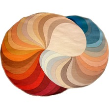 Rugs Modern Mira 802 Renkli Soyut Desen Dekoratif Kaymaz Taban Çap Yıkanabilir Halı 