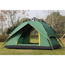 4 Kişilik Tam Otomatik Çift Katman Kamp Çadırı 220X200X140 + 2 Adet Kamp Sandalyesi ve Kamp Lambası