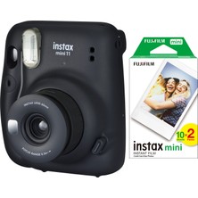 Fujifilm Instax Mini 11 Siyah Fotoğraf Makinesi 20'li Film