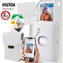 Instax Mini Link 2 Beyaz Akıllı Telefon Yazıcısı ve Çantalı Hediye Seti 1