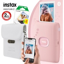 Instax Mini Link 2 Toz Pembe Akıllı Telefon Yazıcısı ve Çantalı Hediye Seti 4