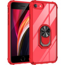 Pilanix Apple iPhone Se 2020 Kılıf Silikon Kenarlı Renkli Yüzüklü Manyetik Mola Kapak