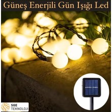 Sge Teknoloji Teknoloji 7 m 50 Led Sarı Güneş Enerjili Led Bahçe Aydınlatma Lambası