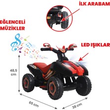 Robo LED Işıklı Müzikli Akülü Atv-Motor Kırmızı