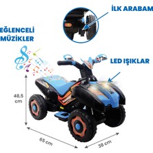 Robo LED Işıklı Müzikli Akülü Atv-Motor Mavi