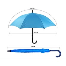 Sunlife 8 Telli Otomatik Fiberglass Baston Mavi Renkli Yağmur Şemsiyesi