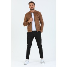 Mero Life Erkek Kahverengi Dar Kesim Süet Ceket