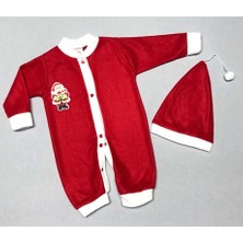 Denito Noel Baba Şapkalı Yılbaşı Bebek Tulumu Unisex