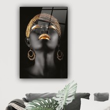 Decorita Cam Tablo  Afrikalı Siyahi Kadın  40 x 60 cm