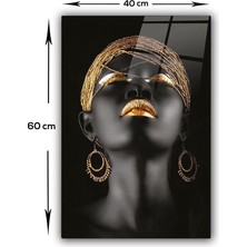 Decorita Cam Tablo  Afrikalı Siyahi Kadın  40 x 60 cm