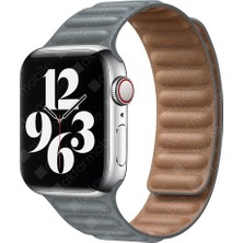 AktarMobile Apple Watch 8 41 mm Uyumlu Baklalı Model Deri Kayış Mıknatıslı Kordon