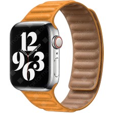AktarMobile Apple Watch 8 41 mm Uyumlu Baklalı Model Deri Kayış Mıknatıslı Kordon