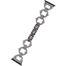 AktarMobile Apple Watch 8 41 mm Uyumlu Metal Kordon Şık Taşlı Tasarım Luxury Style Kayış