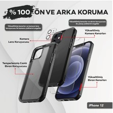 Kip GSM iPhone 12 6.1 Inç Için Tasarlanan 1 Paket Temperli Cam Ekran Koruyucu + 1 Paket Kamera Lens Koruyucu (Askeri Sınıf Koruma) Darbeye Dayanıklı Ultra-Ince Defender Kılıf