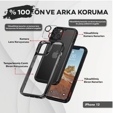 Kip GSM iPhone 13 6.1 Inç Için Tasarlanan 1 Paket Temperli Cam Ekran Koruyucu + 1 Paket Kamera Lens Koruyucu (Askeri Sınıf Koruma) Darbeye Dayanıklı Ultra-Ince Defender Kılıf