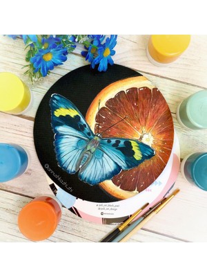 Poli Art Design Yuvarlak D20 cm Siyah Albüm (Karışık Teknikler Için) Round Black Paper Album