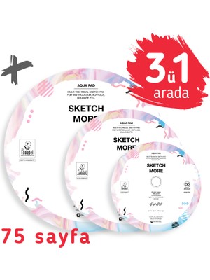 Poli Art Design Super Set 3ü1 Arada Yuvarlak Albüm D11+D15+D20 cm (Suluboya ve Grafik Için)